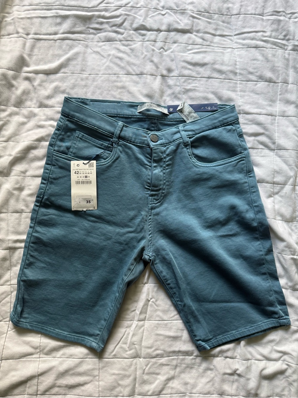 Zara Men’s Teal Flat Front Shorts